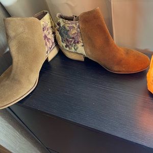 Yellow box suede fall boots. Worn but good condition.